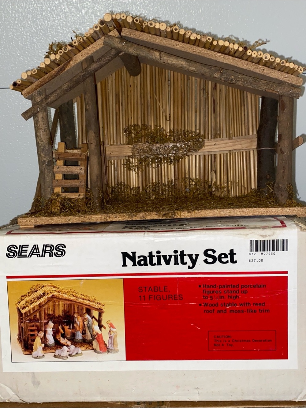 Sears Nativity Scene Set 97136 Handmade Hand-Painted Italy 12pc - MISSING BABY
